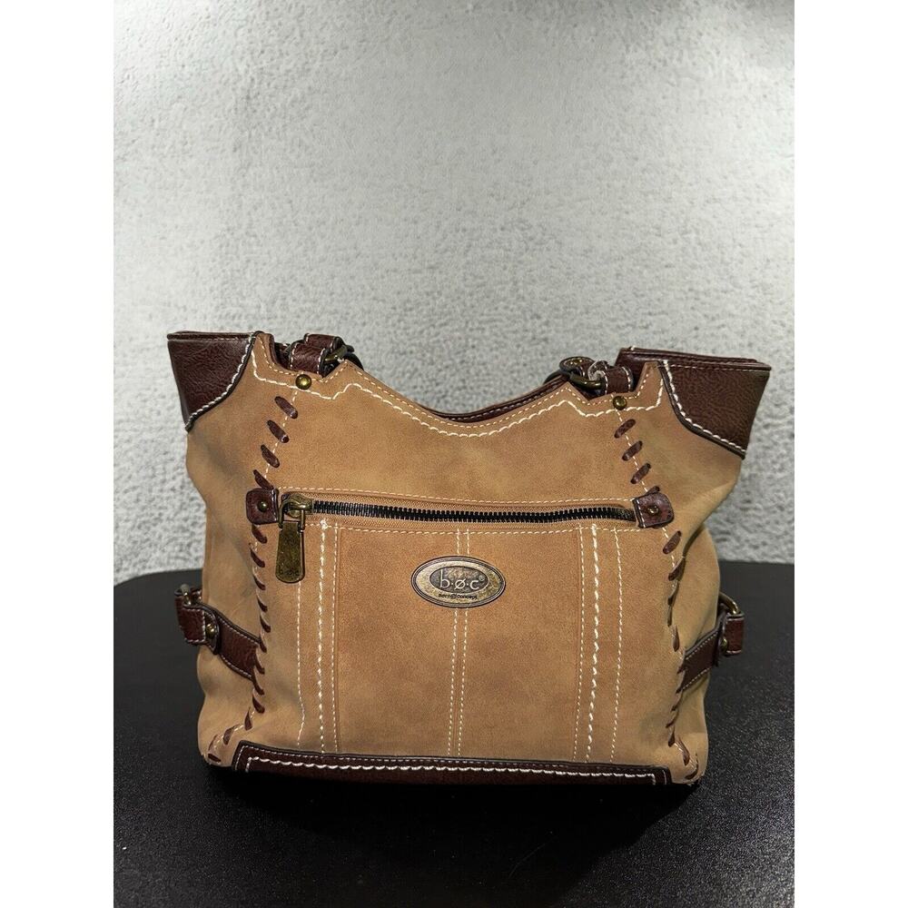 BOC Born Concept Shoulder Bag Women Medium Tan‎ Brown Whipstitch Boho Tote
